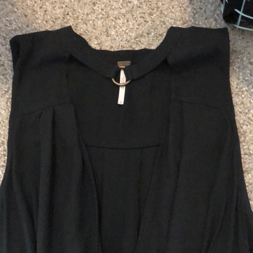 Black free people tank top with high neck clasp